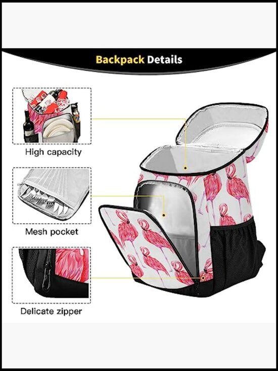 Insulated Cooler Backpack Leakproof 36 Can Lunch Bag Camping Beach